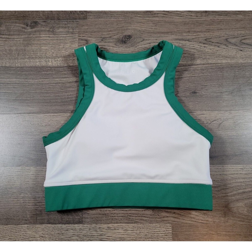 WILO Melbourne Australia Sports Bra Womens Size XS Green Ribbed Active Padded